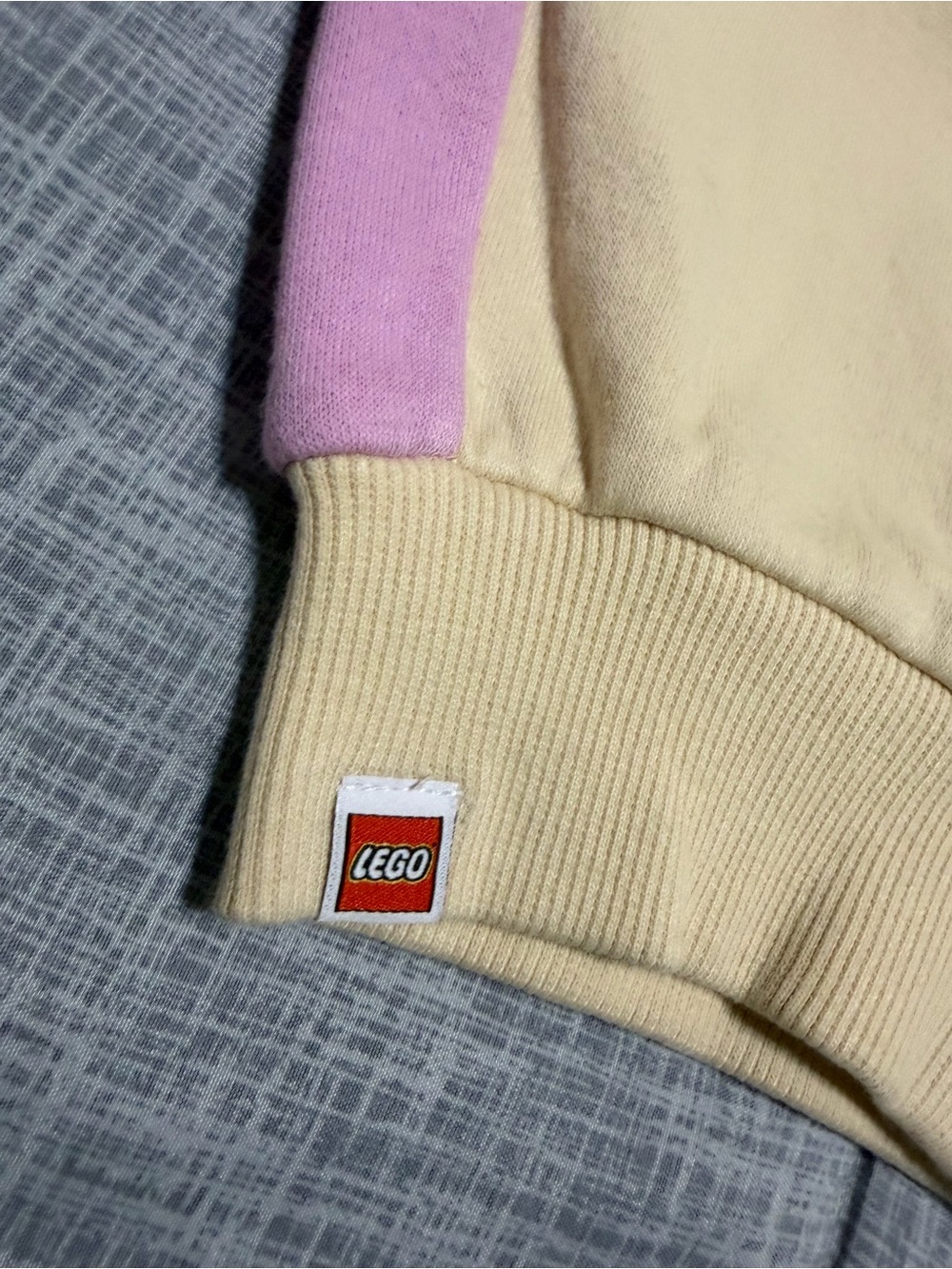 Lego Beige Sweatpants with Lavender Side Panels and Orange Drawcord - Picture 2 of 3